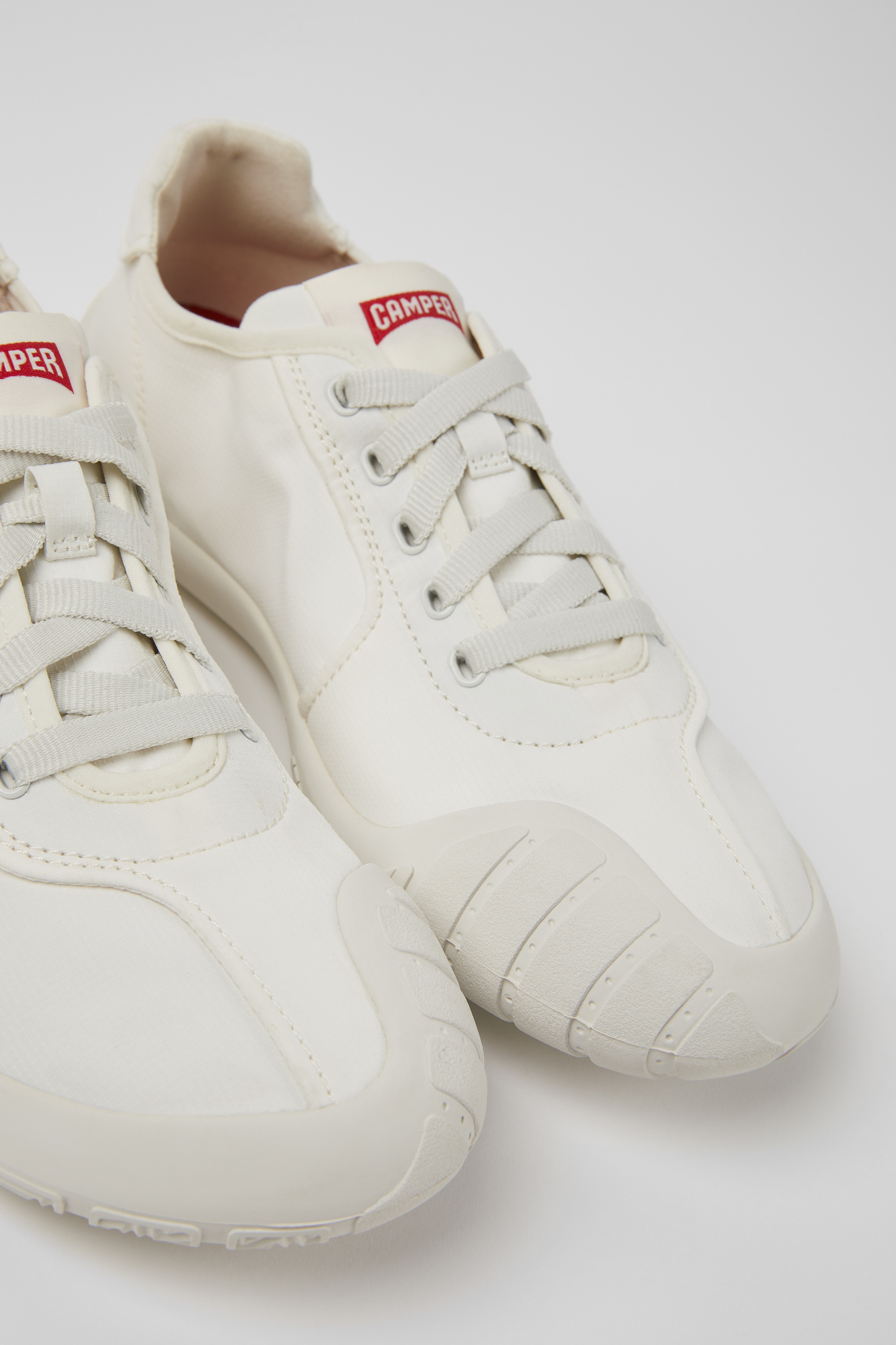Path - White textile sneakers for women