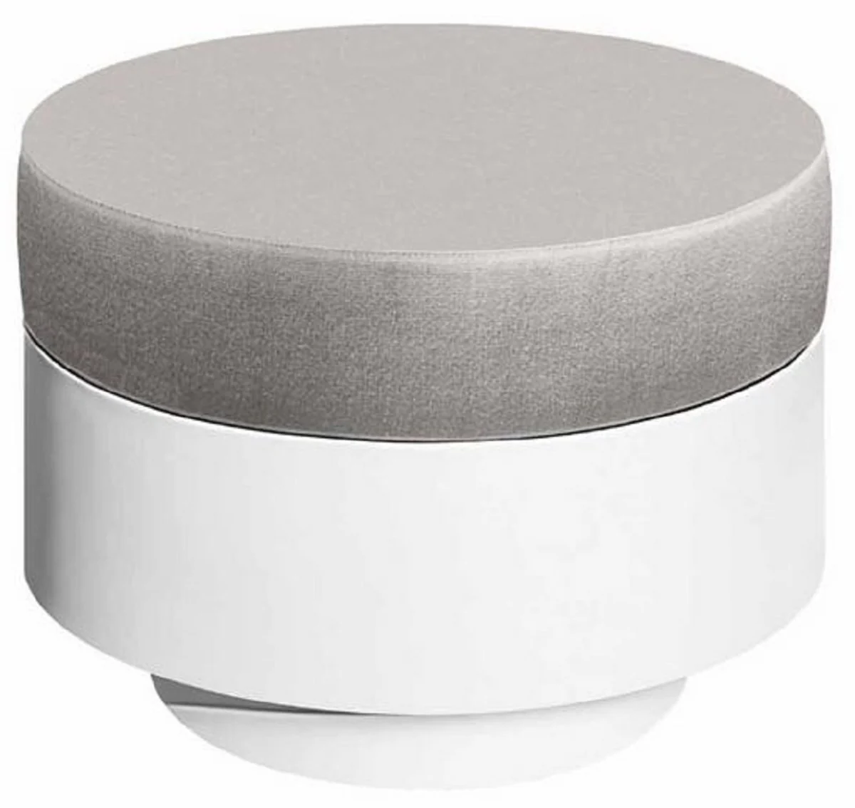 Casa Padrino taburete de jardín de lujo gris / blanco mate Ø 60 x A. 45 cm - Taburete de jardín para terraza resistente a la intemperie - Muebles de Hotel - Calidad de Lujo