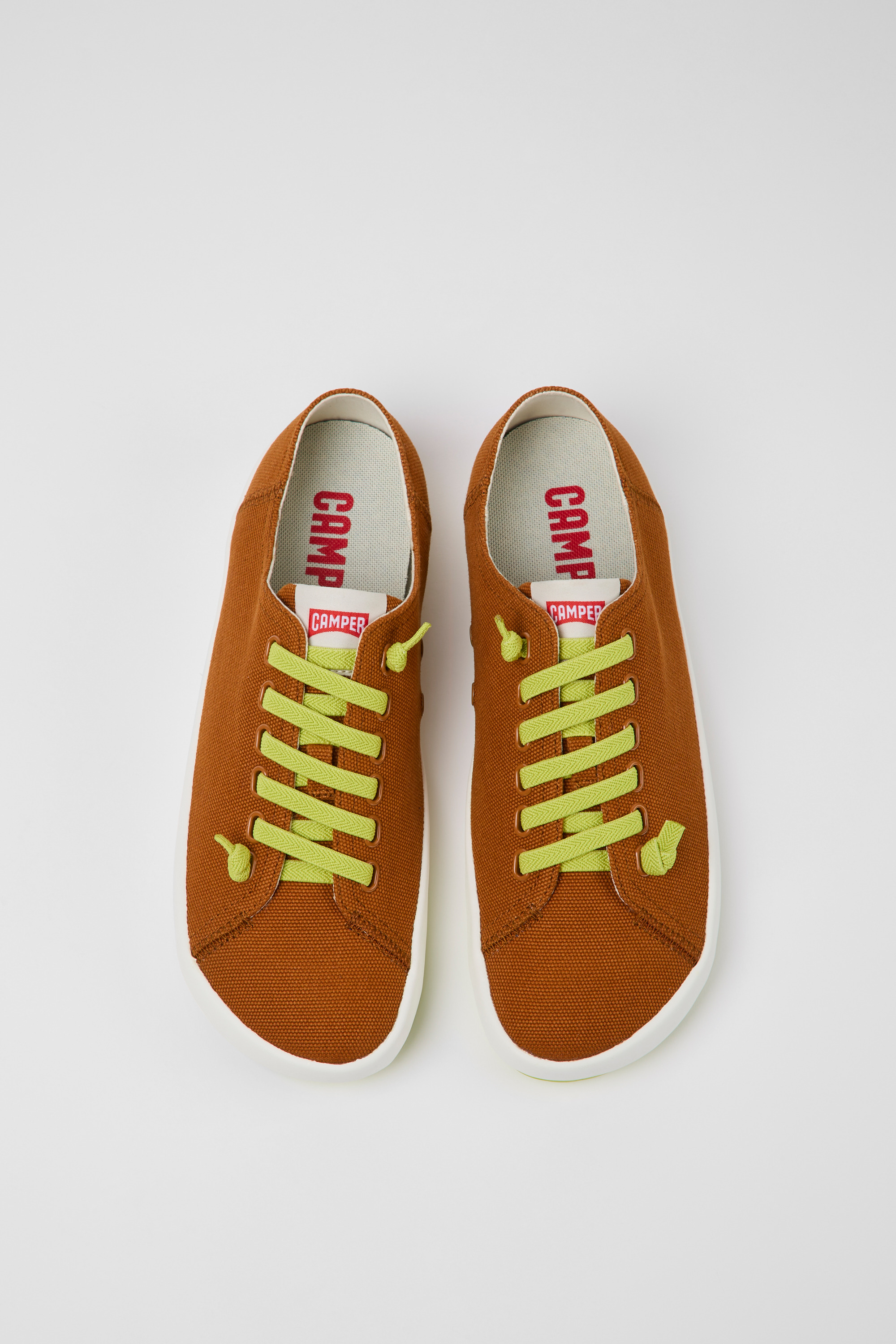 Peu Rambla - Brown textile sneakers for men