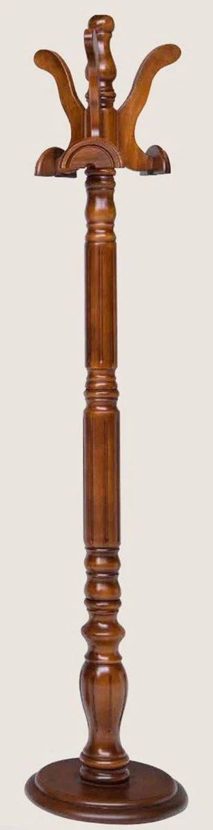 Casa Padrino perchero de pie de lujo marrón Ø 36 x A. 178 cm - Perchero de madera maciza - Perchero mueble - Muebles de hotel - Calidad de Lujo - Hecho en Italia