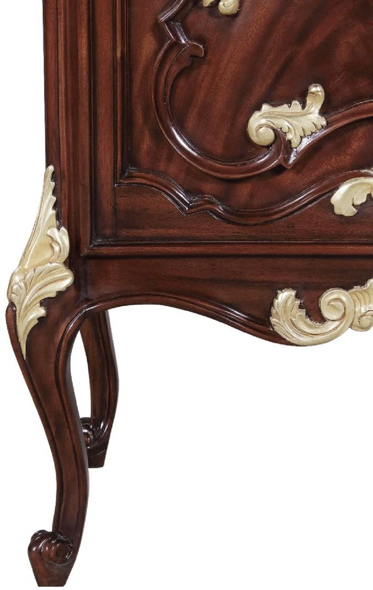 Casa Padrino vitrina barroco de lujo marr¨®n / oro 79 x 42 x A. 207 cm - Magn¨ªfica vitrina de madera maciza con iluminaci¨®n LED - Muebles Barrocos