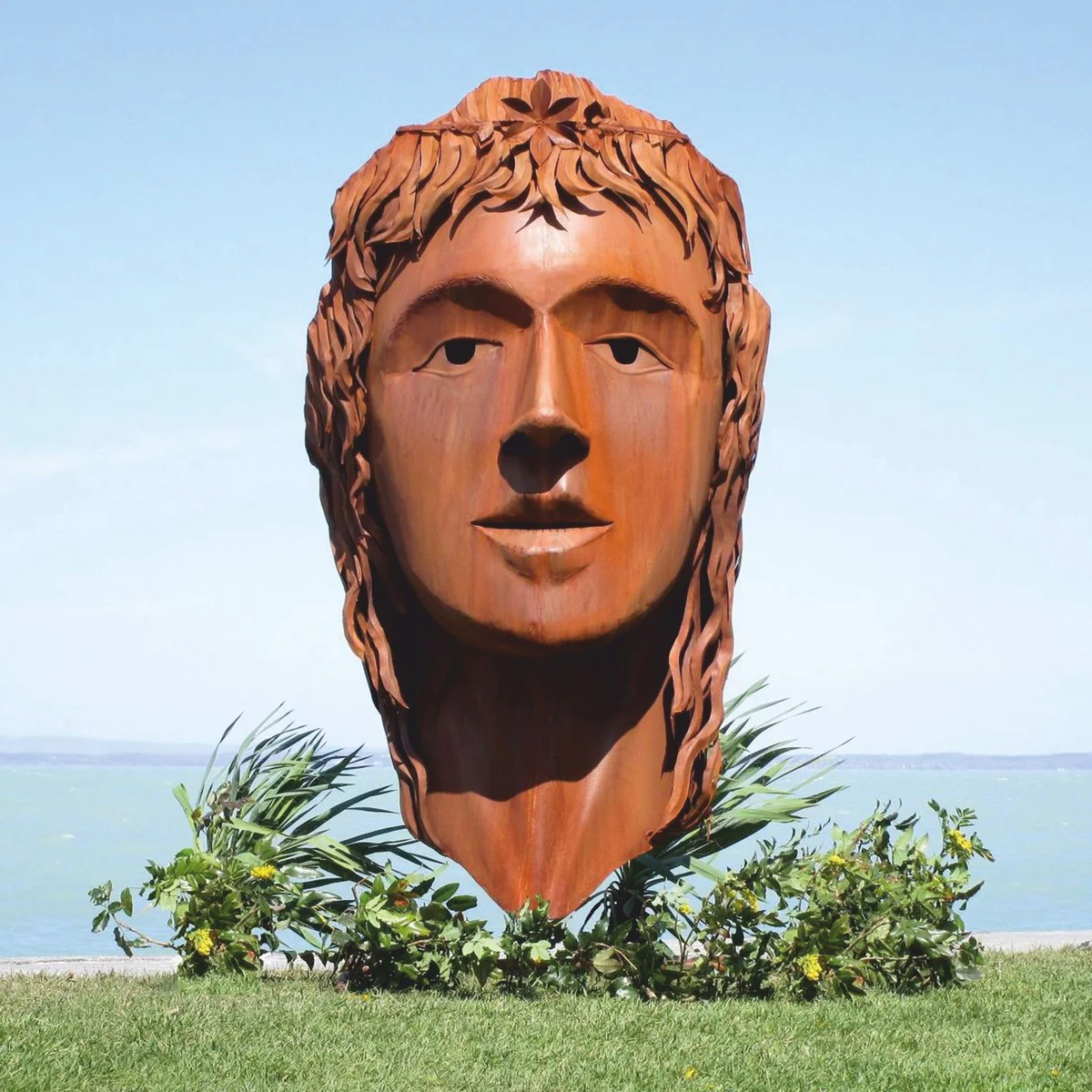 Casa Padrino escultura decorativa de jard¨ªn de acero XXL cabeza de mujer ¨®xido A. 215 cm