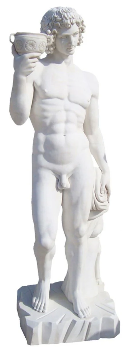 Casa Padrino Escultura de M¨¢rmol de Estilo Antiguo Hombre Blanco A. 180 cm