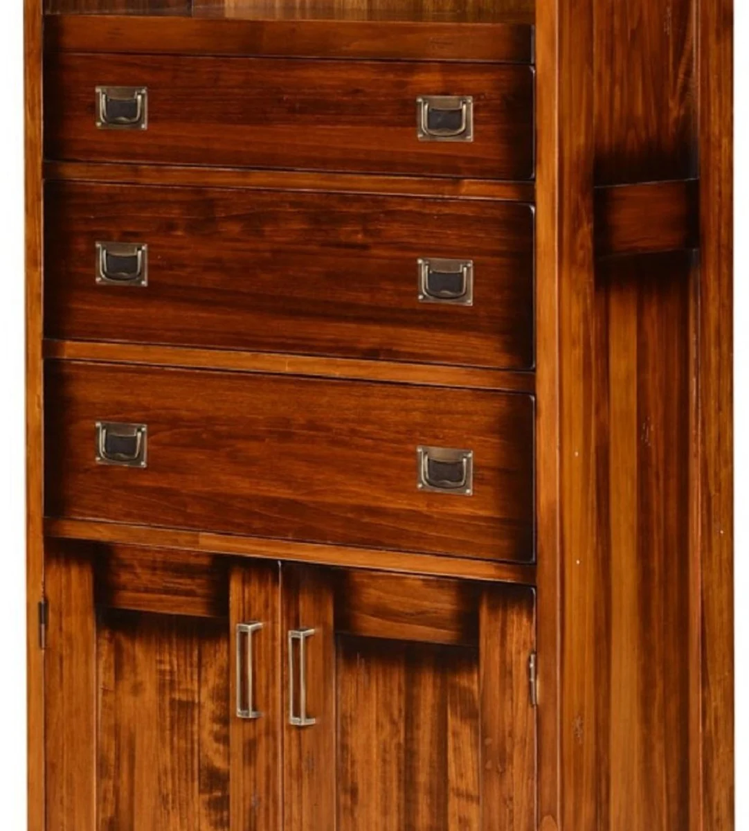 Casa Padrino armario de libros de estilo vintage de lujo marr¨®n / lat¨®n 70 x 34 x A. 185 cm - Armario de sal¨®n - muebles de sal¨®n - muebles de oficina - muebles de estilo vintage de lujo