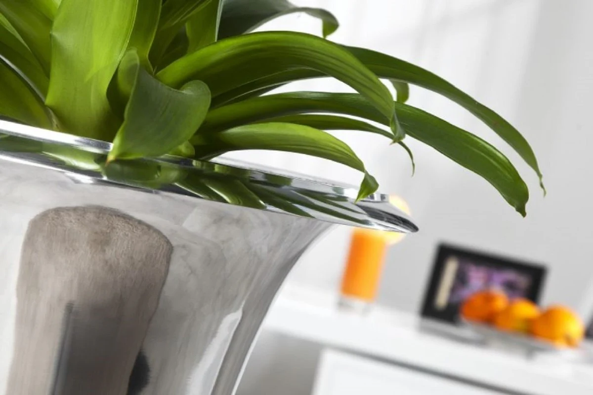 Casa Padrino jarrón de aluminio de diseño Ø 35 x H. 60 cm - Jarrón de Lujo en Diseño de Taza