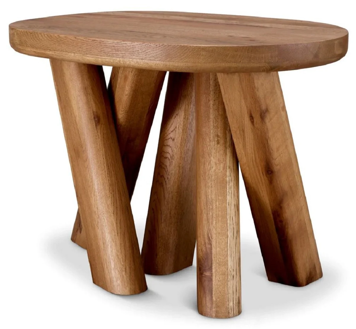 Casa Padrino mesa auxiliar de lujo de madera maciza marr¨®n 65 x 50 x A. 49,5 cm - Mesa auxiliar de madera de roble - Muebles de sal¨®n - Muebles de lujo - Calidad de lujo