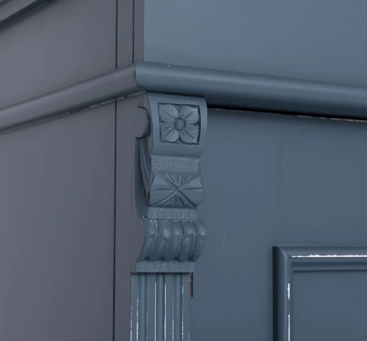 Casa Padrino armario de ropa de estilo campestre shabby chic azul antiguo 110 x 58 x A. 180 cm - Armario de dormitorio con 2 puertas - Muebles de dormitorio de estilo campestre shabby chic