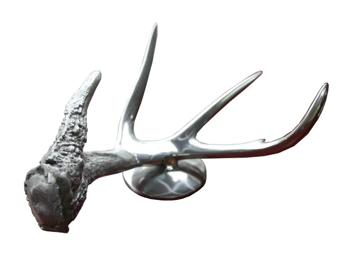 Casa Padrino Decoration Horn - Aluminum nickel plated - Luxury desk decoration