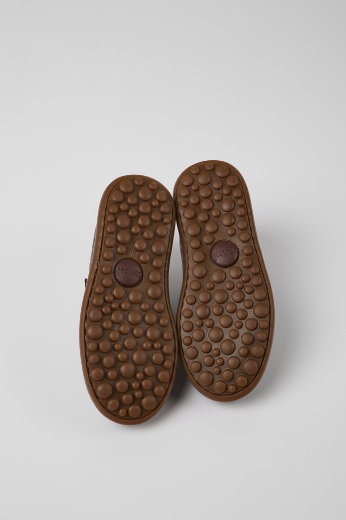 Pelotas Dark brown leather and textile shoes for kids