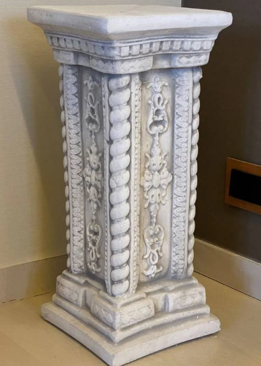 Casa Padrino pilar decorativa de jard¨ªn barroco gris 24 x 24 x A. 57 cm - Pilar de piedra de estilo antiguo - Magn¨ªfica pilar de jard¨ªn - Complementos de decoraci¨®n de terrazas y jardines barrocos