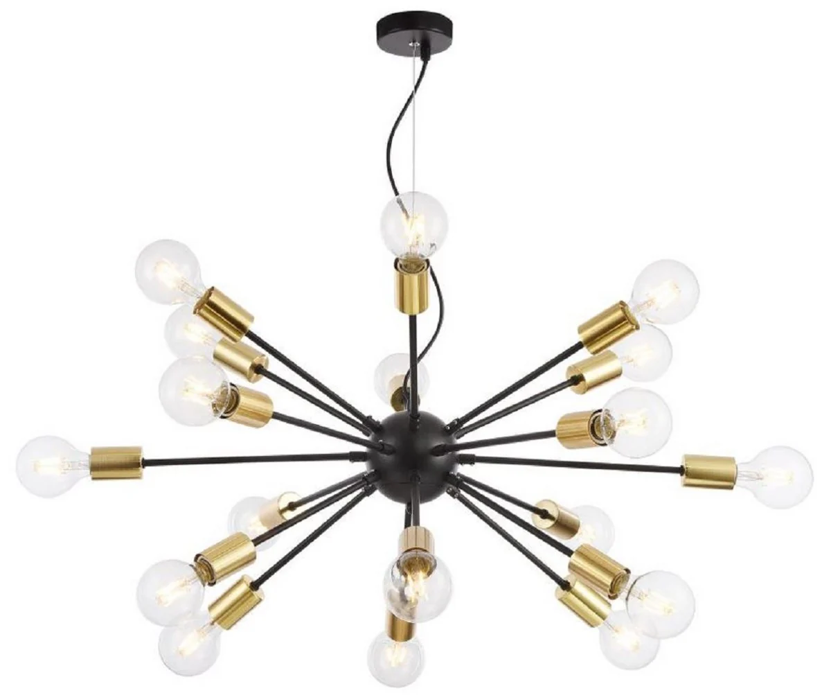 Casa Padrino lámpara colgante de lujo negro / latón Ø 98 x H. 74,2 cm - Lámpara de Hotel y Restaurante