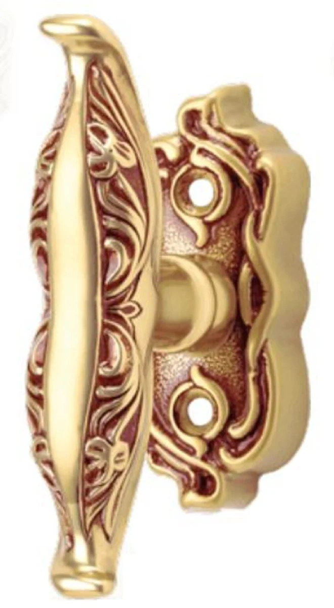 Casa Padrino conjunto de manijas de ventana Art Nouveau oro franc¨¦s 3,6 x 11 cm - Manillas de ventana elegantes de lat¨®n - Accesorios Decorativos Barrocos y Art Nouveau