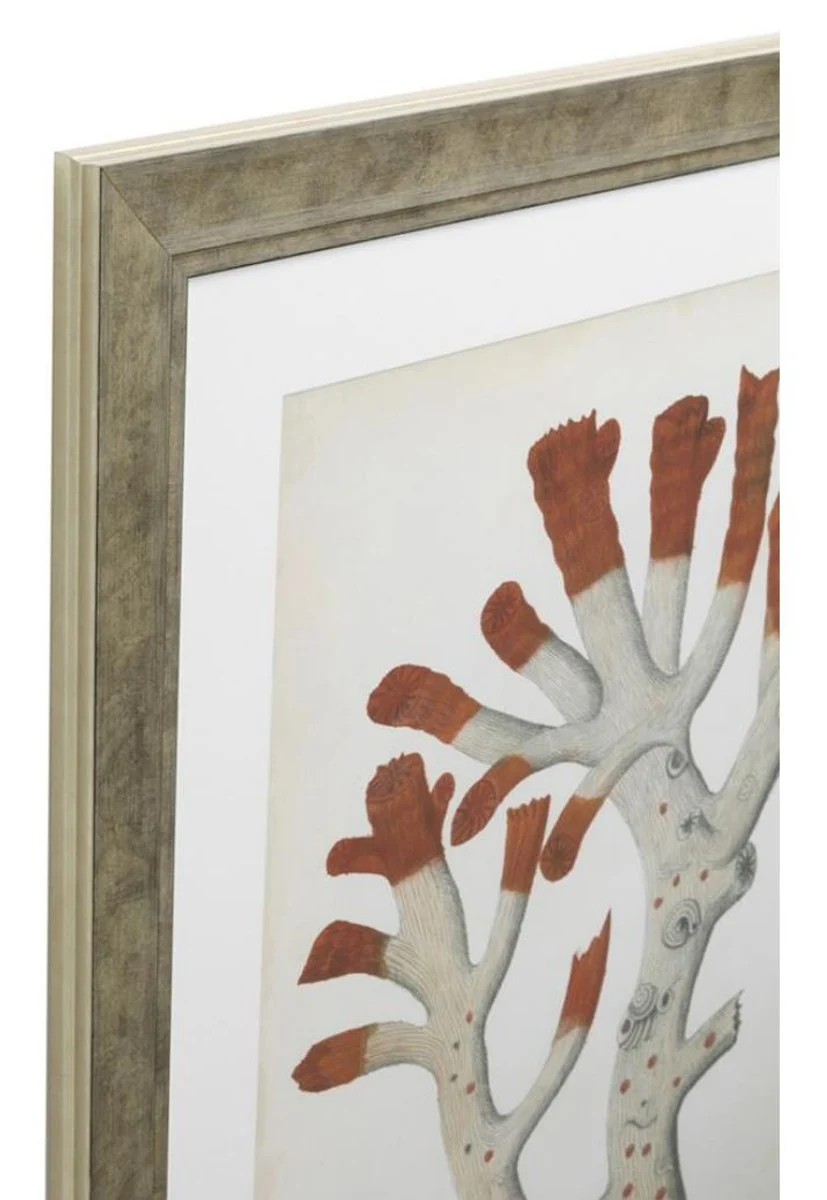 Casa Padrino Imágenes / Art Prints Conjunto de 6 rojos antiguos / plata antiguos 57,5 x H. 68 cm - Decoración de Lujo