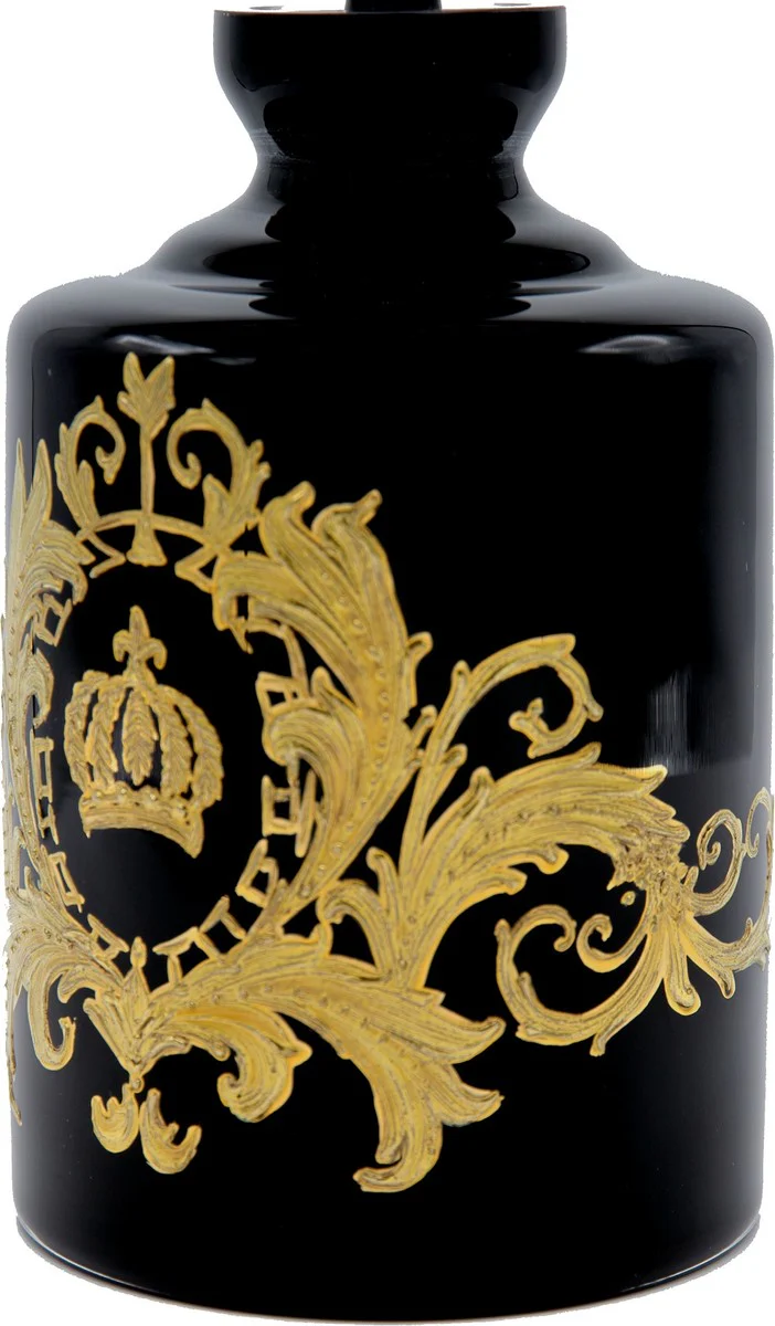 Pomp??s by Casa Padrino jarra de whisky de lujo con ba?o de oro de 24 quilates negro / oro ? 12,5 x A. 25 cm - Jarra de vidrio Pomp??s dise?ada por Harald Gl??ckler