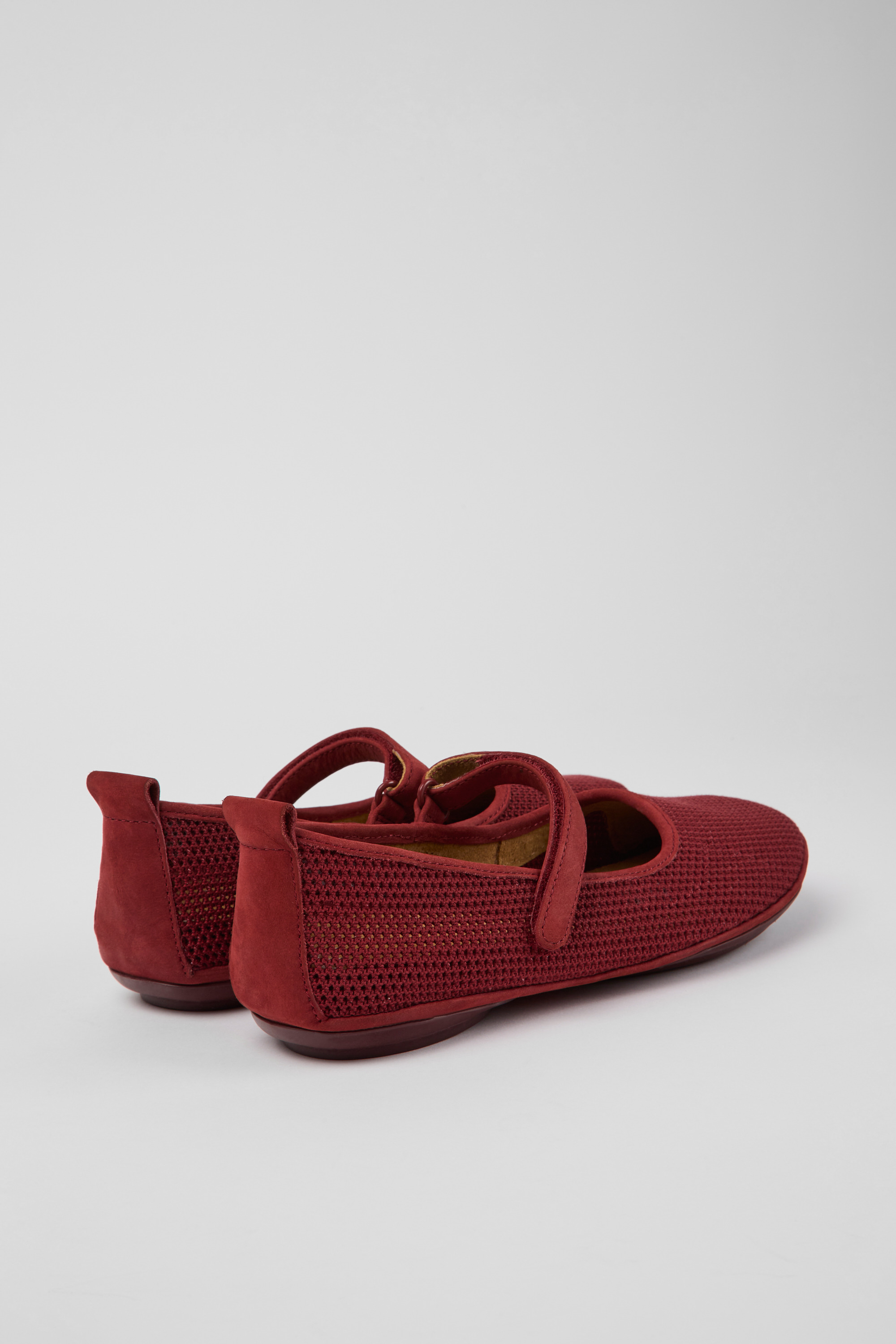 Right TENCEL - Burgundy TENCEL Lyocell and nubuck shoes for women