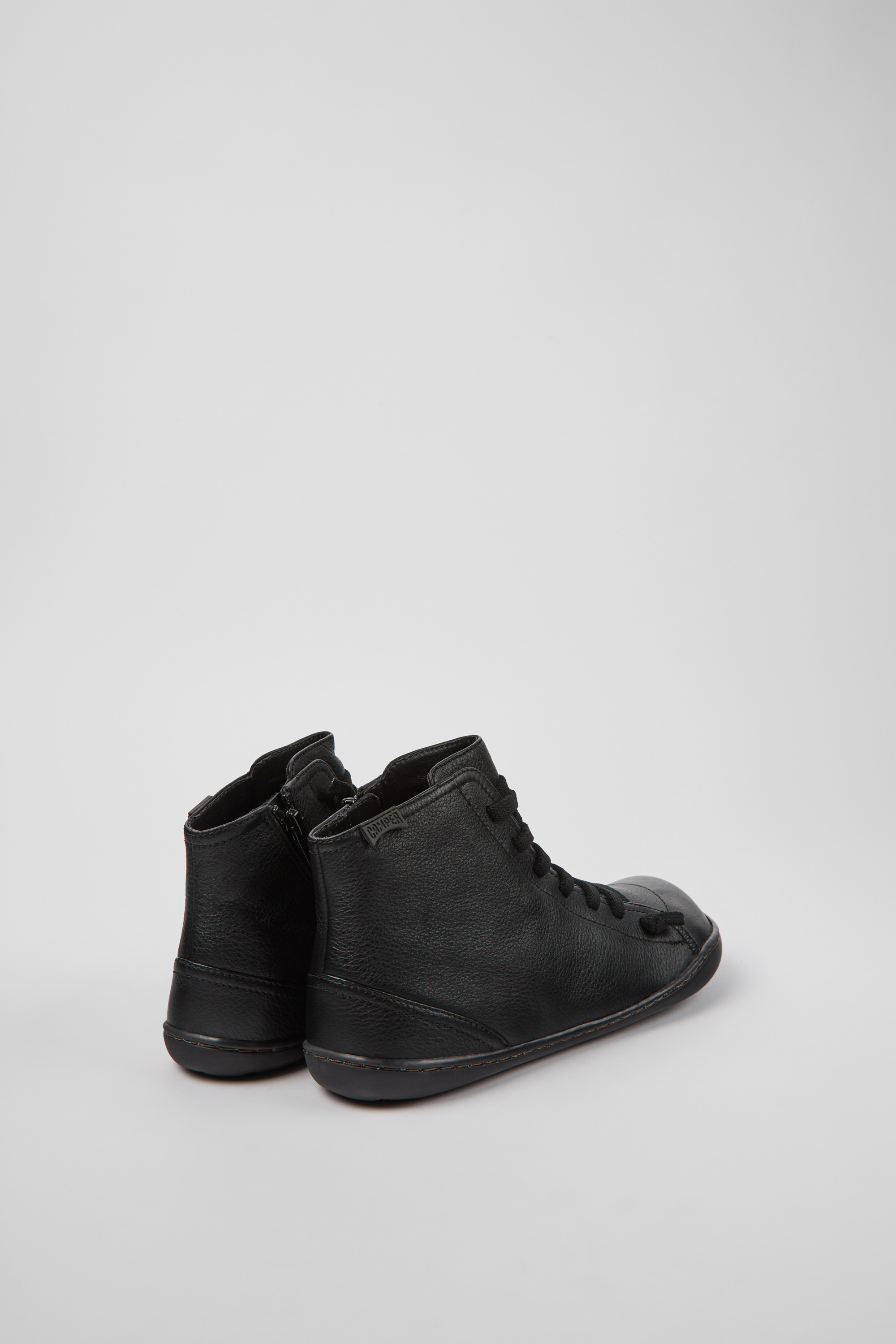 Peu - Black leather ankle boots for women