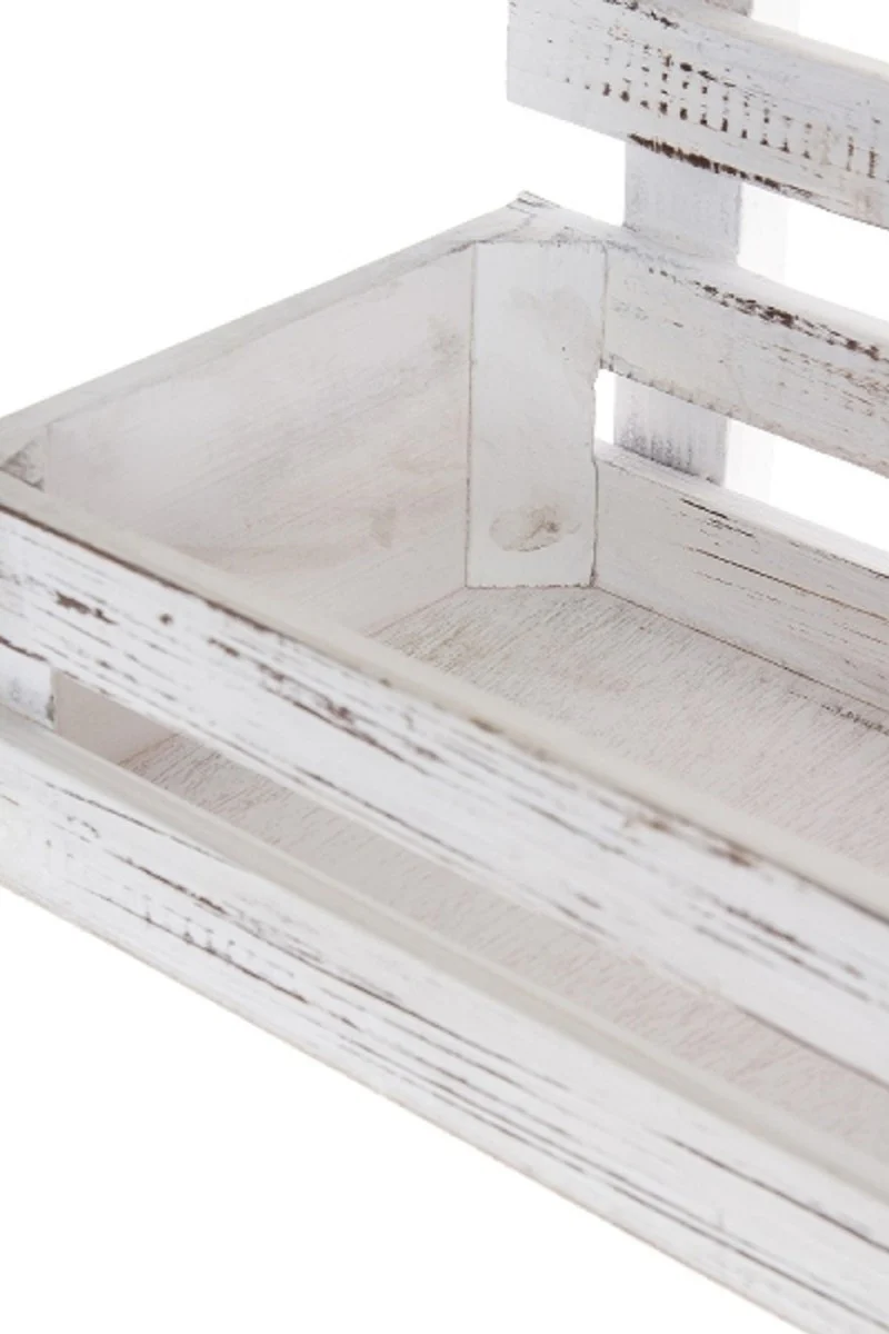 Casa Padrino armario de pared de estilo campestre shabby chic blanco antiguo 60 x 21 x H. 38 cm - Armario de Pared Hecha a Mano con Tablero de Tiza