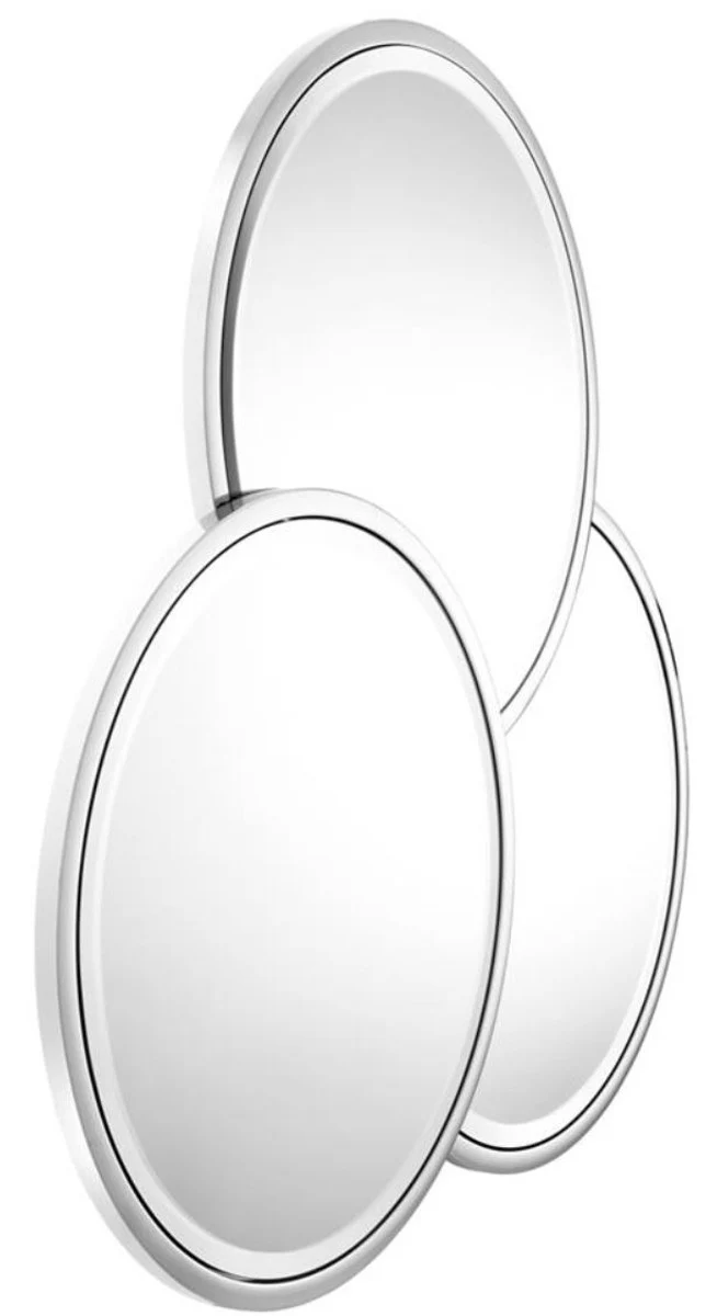 Casa Padrino espejo de pared / espejo de acero inoxidable dise?o de lujo plata 95 x H. 90 cm - Muebles de Dise?o