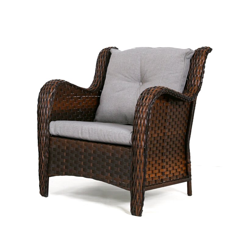 Jann Wicker/Rattan 2 - Person Seating Group with Cushions