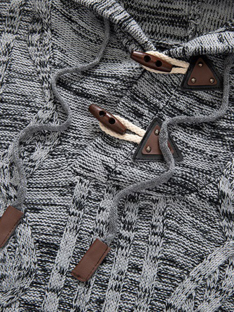 Horn Button Hooded Sweater