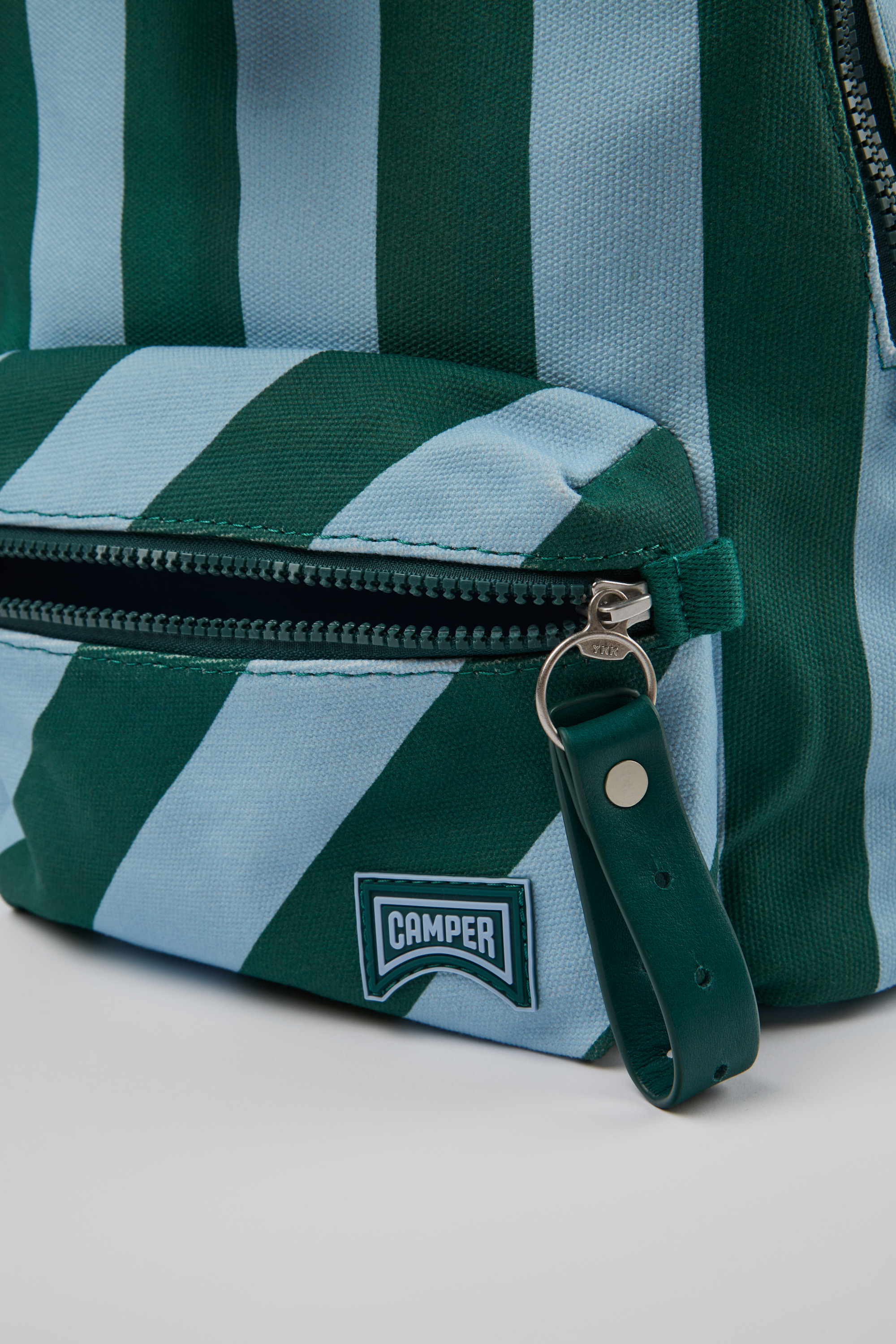 Ado - Small blue and green recycled cotton backpack