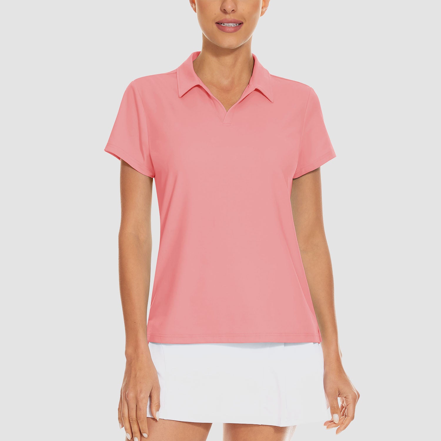 Women's Golf Polo Shirts V Neck UPF 50+ Collared Tennis Shirt Lightweight Quick Dry