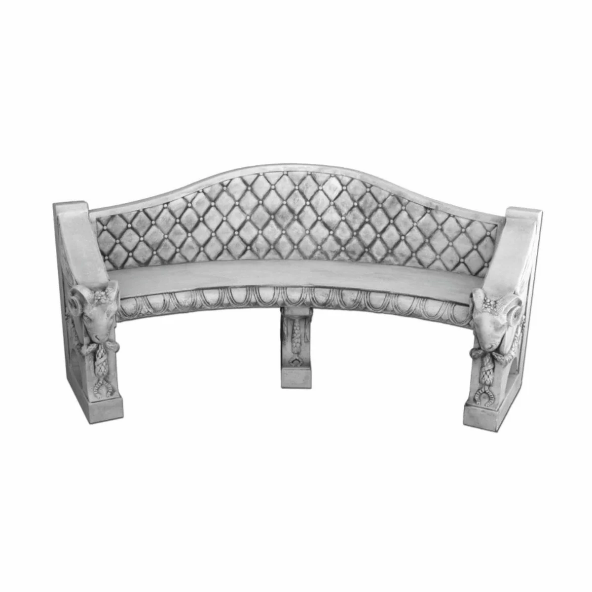 Casa Padrino banco de jard¨ªn barroco de hormig¨®n gris 196 cm - Muebles de jard¨ªn y terraza barroco