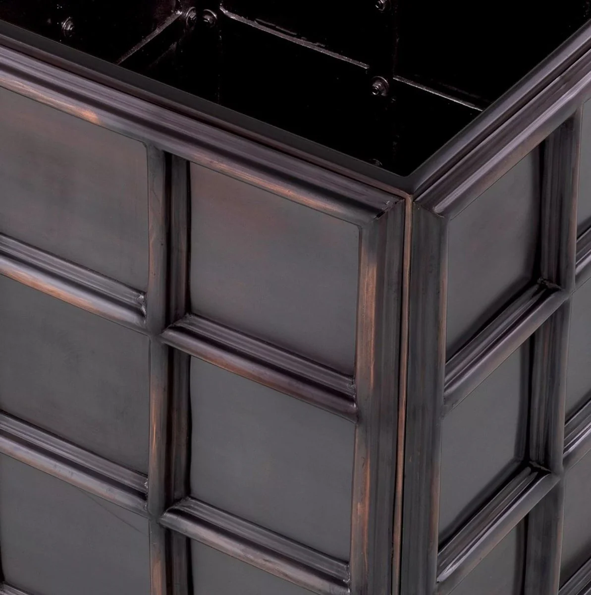 Casa Padrino maceta de lujo bronce antiguo 52,5 x 52,5 x A. 47 cm - Maceta cuadrado de acero inoxidable - Decoración de salón - Decoración de oficina - Decoración de lujo - Calidad de lujo