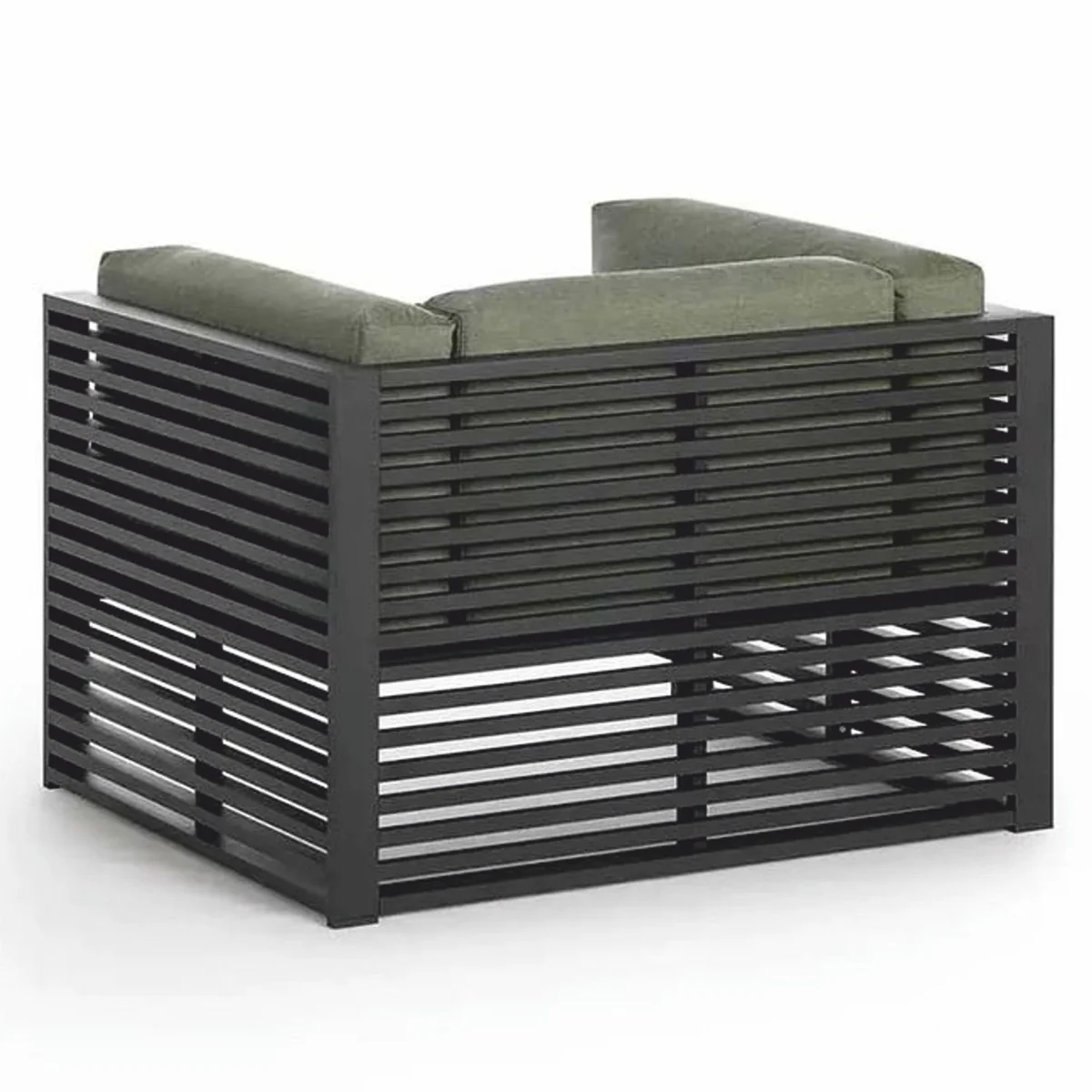 Casa Padrino sill¨®n de jard¨ªn de lujo verde / negro 100 cm - Muebles para hoteles y jardines