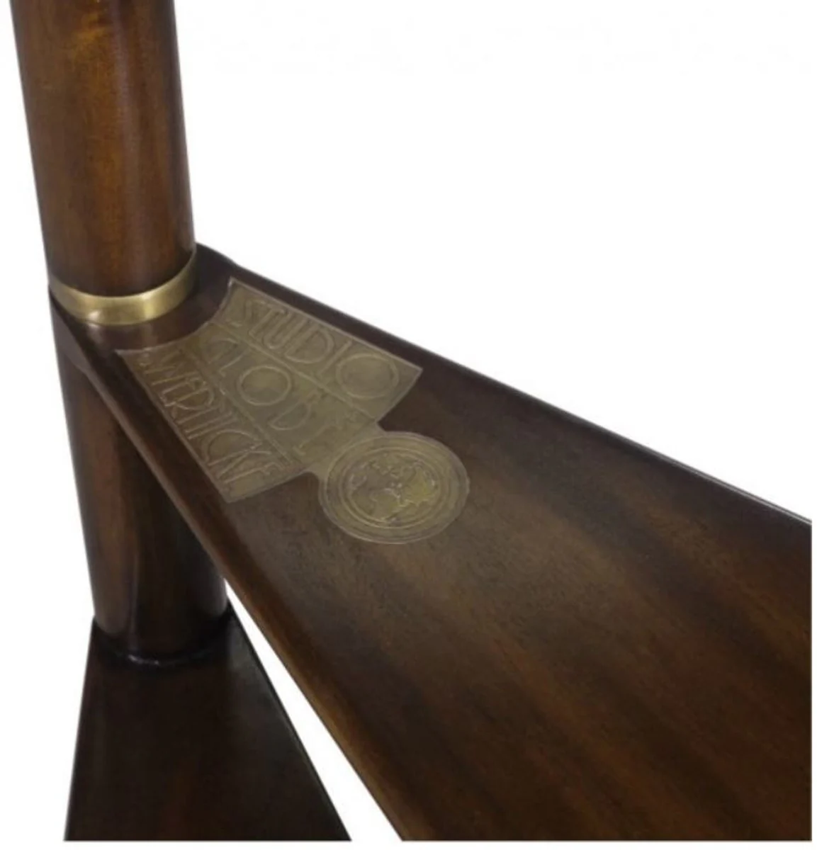 Casa Padrino escalera de biblioteca de madera maciza marr¨®n oscuro 53 x 53 x H. 163 cm - Colecci¨®n de Lujo