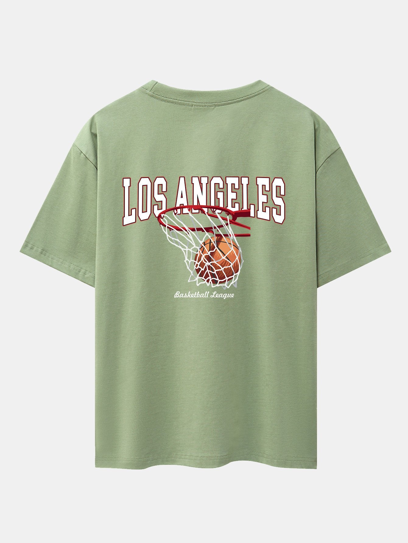 Los Angeles Basketball Back Print Heavy Weight Oversize T-Shirt