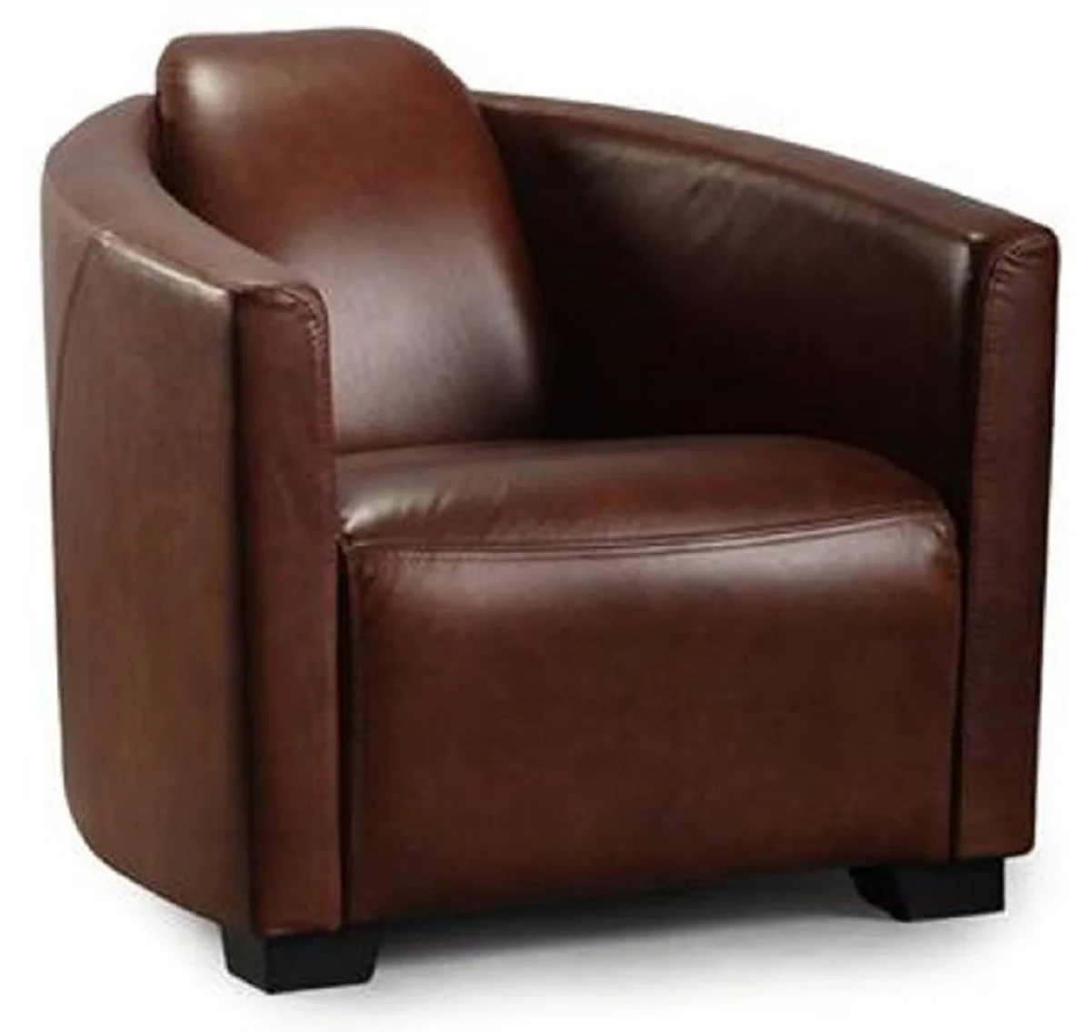 Casa Padrino sill¨®n de cuero de lujo marr¨®n oscuro / negro 72 x 90 x A. 67 cm - Sill¨®n de sal¨®n de cuero aut¨¦ntico - Muebles de Sal¨®n - Colecci¨®n de Lujo