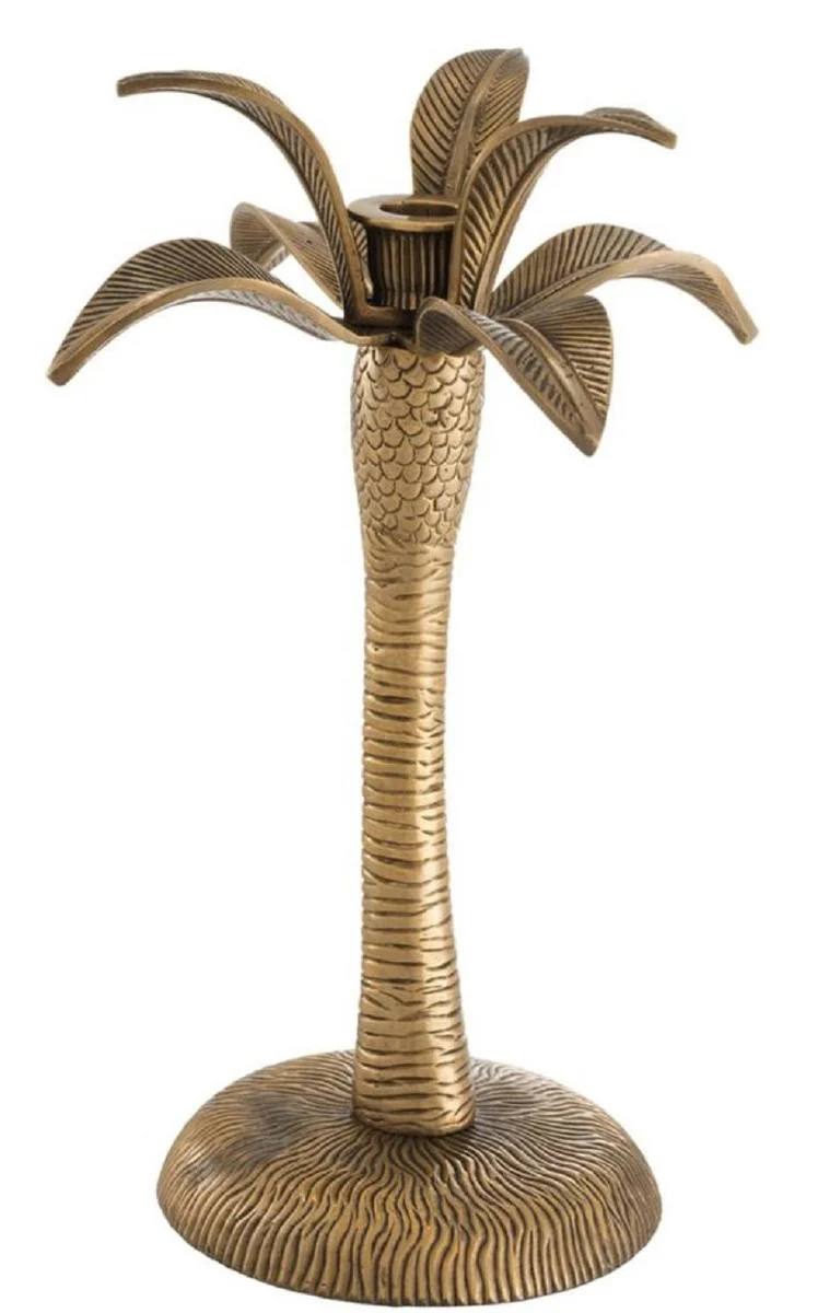 Casa Padrino candelabro de lujo lat¨®n vintage ? 20 x H. 30 cm - Candelabro de Lat¨®n con Dise?o de Palmera