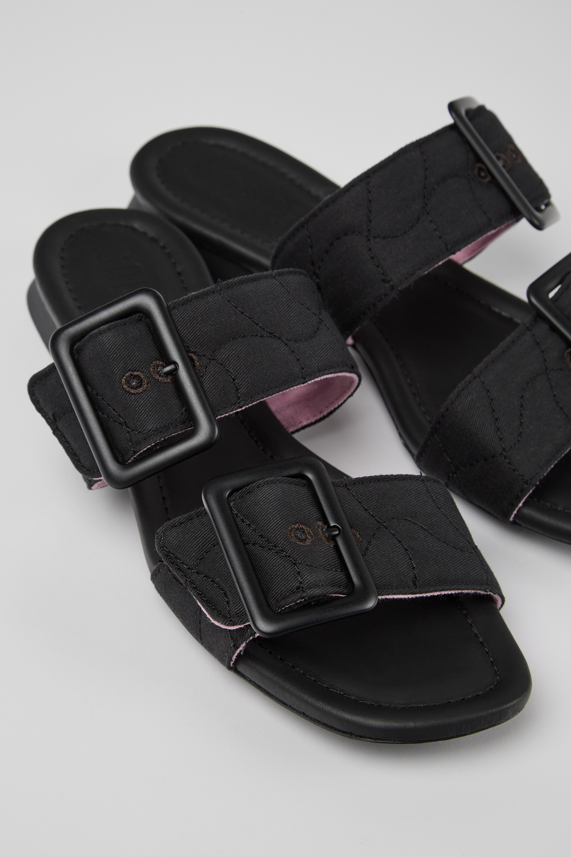 Casi Myra - Black recycled PET sandals for women
