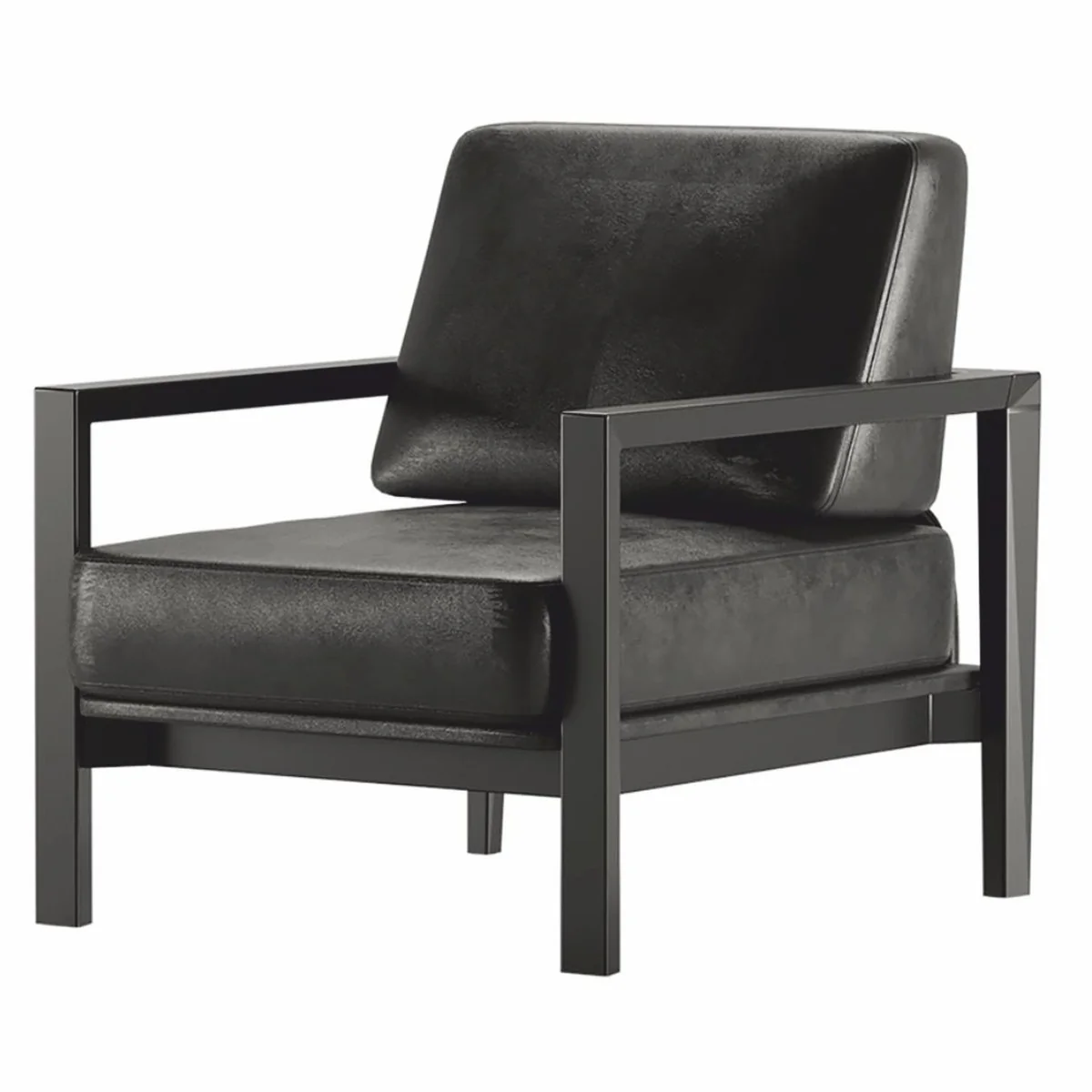 Casa Padrino sill¨®n de sal¨®n y hotel de lujo de cuero artificial negro - Muebles de lujo