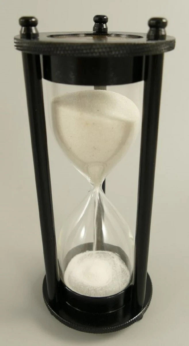 Casa Padrino reloj de arena decorativo negro / blanco Ø 7 x A. 18 cm - Decoración de escritorio - Decoración de salón - Decoración de diseño - Accesorios decorativos