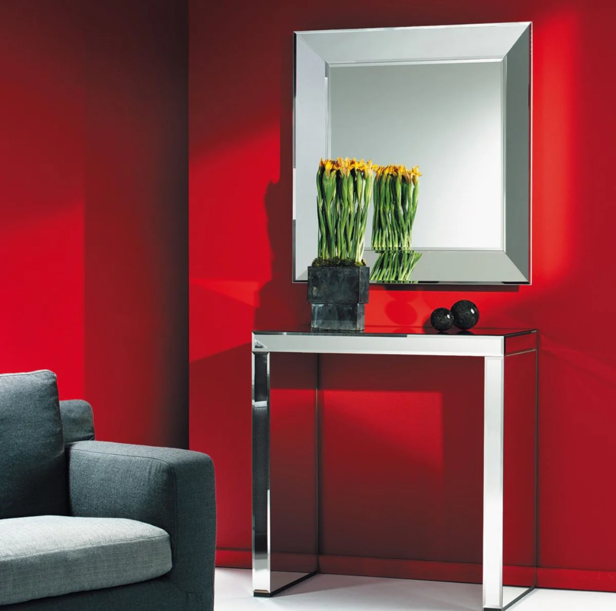 Casa Padrino espejo de lujo / espejo de pared 89 x H. 89 cm - Colecci¨®n de Lujo