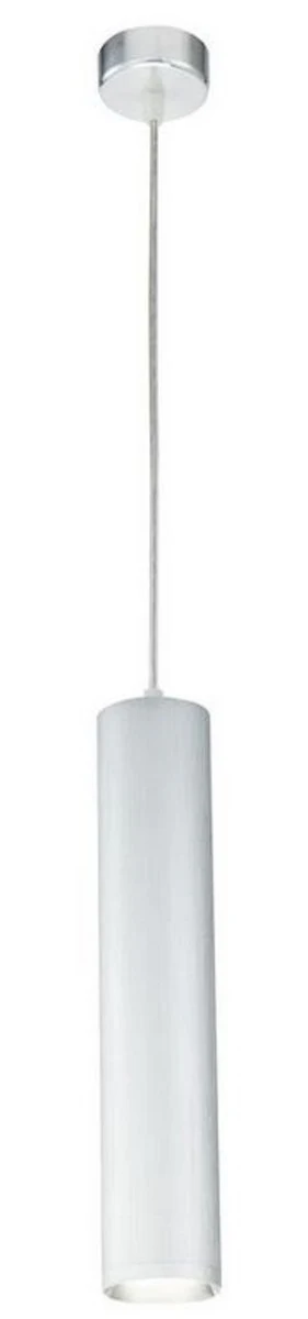 Casa Padrino lámpara colgante de lujo plata Ø 6 x H. 30 cm - Lámpara Colgante de Aluminio Ajustable en Altura