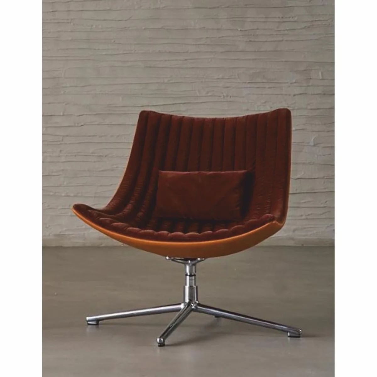 Casa Padrino sill¨®n giratorio de lujo marr¨®n oscuro / marr¨®n / plata - Muebles de sal¨®n y hotel