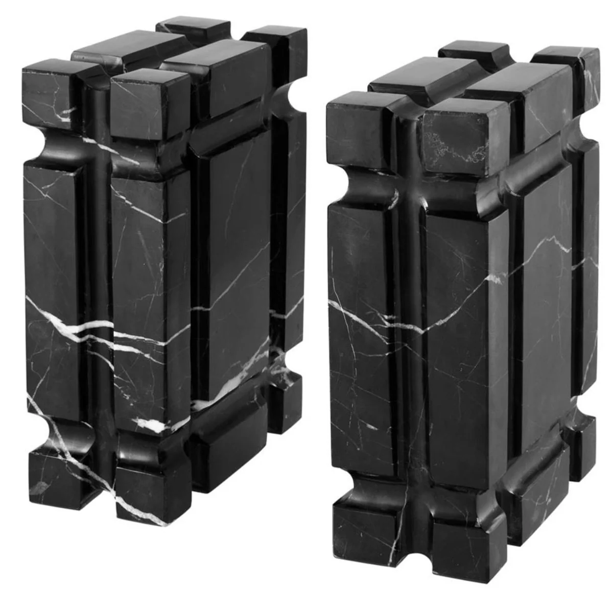 Casa Padrino libro de mármol conjunto con base de negro 2 - accesorios para el cuarto la sala de estar de lujo