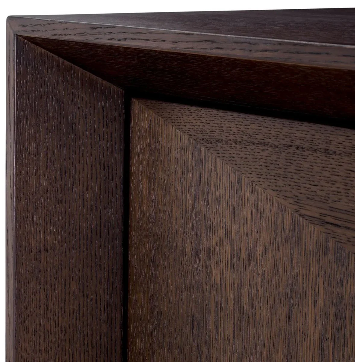 Casa Padrino aparador de lujo moka / lat¨®n 180 x 50 x A. 80,5 cm - Armario de chapa de roble con 4 puertas - Muebles de lujo - Muebles de hotel - Interiores de lujo