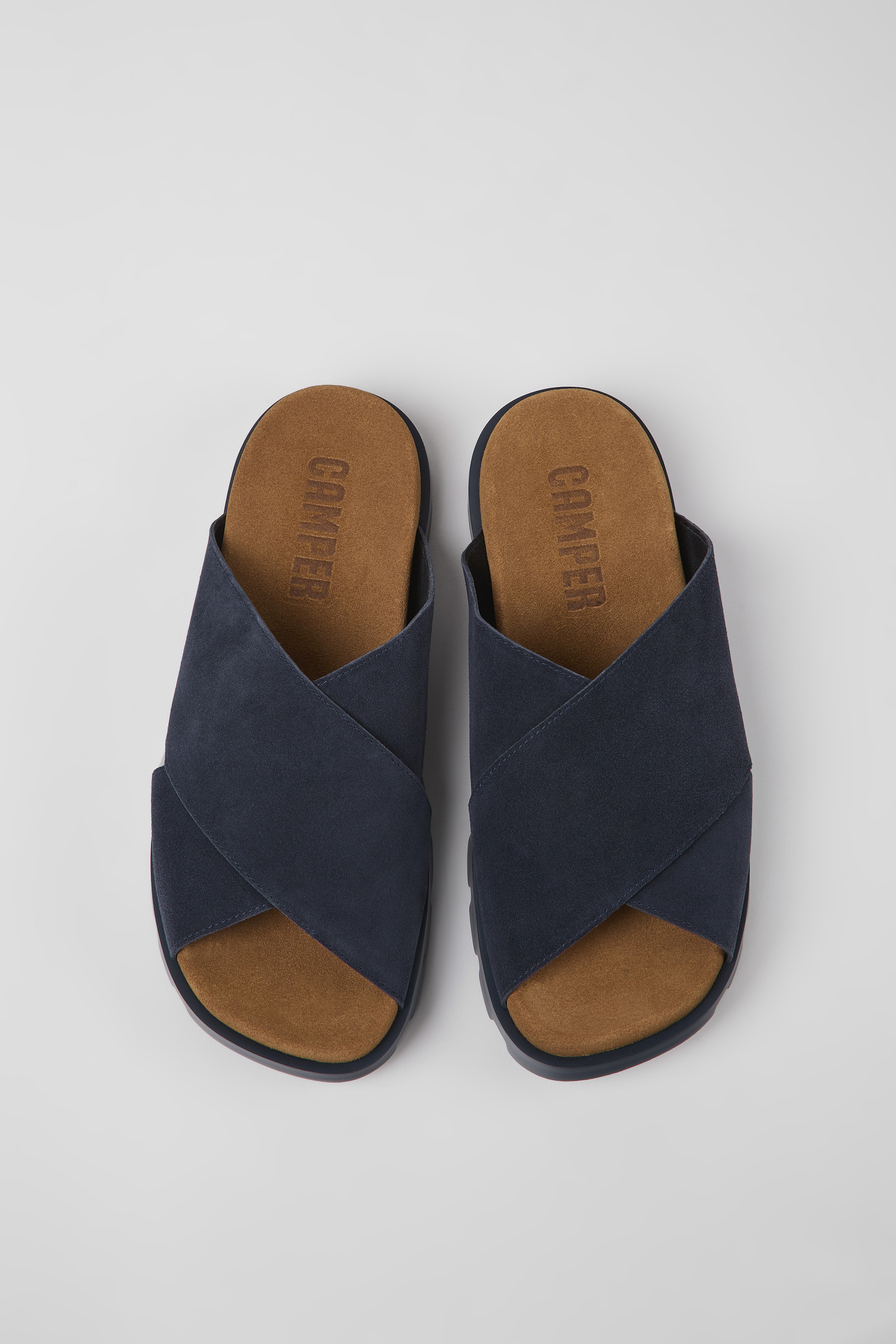 Brutus Sandal - Navy blue nubuck sandals for men
