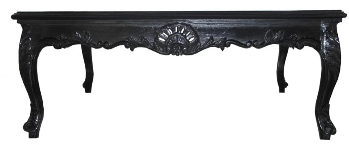 Casa Padrino Baroque Coffee Table Black 119 x 119 cm Antique Furniture