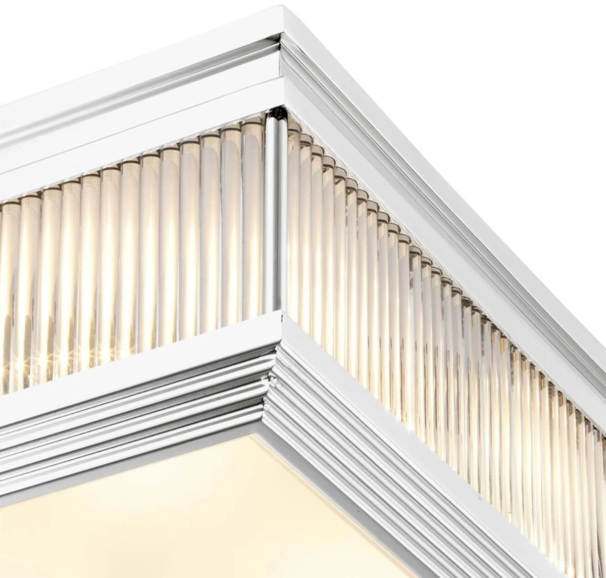 Casa Padrino lámpara de techo de lujo plata 40,5 x 40,5 x H. 18,5 cm - Calidad de Lujo