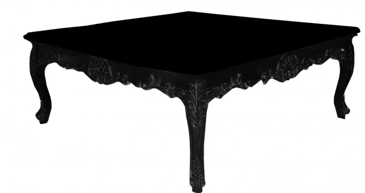 Casa Padrino Baroque Coffee Table Black 119 x 119 cm Antique Furniture