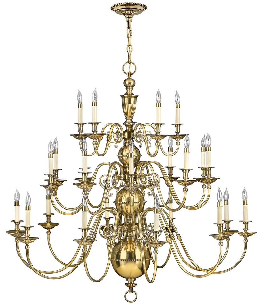 Casa Padrino araña de luces de bronce barroco Ø 123,2 x A. 116,8 cm - Lámpara de araña de hotel y restaurante magnífico en estilo barroco - Calidad de Lujo