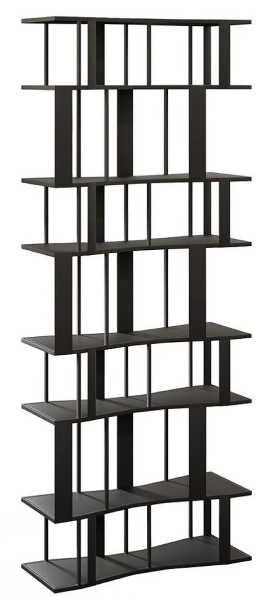 Casa Padrino armario de estanter¨ªa de metal de lujo negro 80 cm