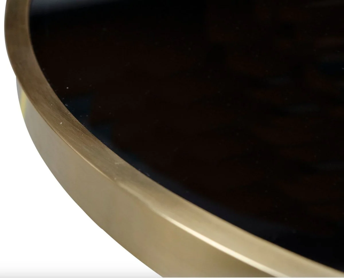 Casa Padrino mesa de comedor de lujo negro / oro 70 x H. 76 cm - muebles de comedor de dise?o