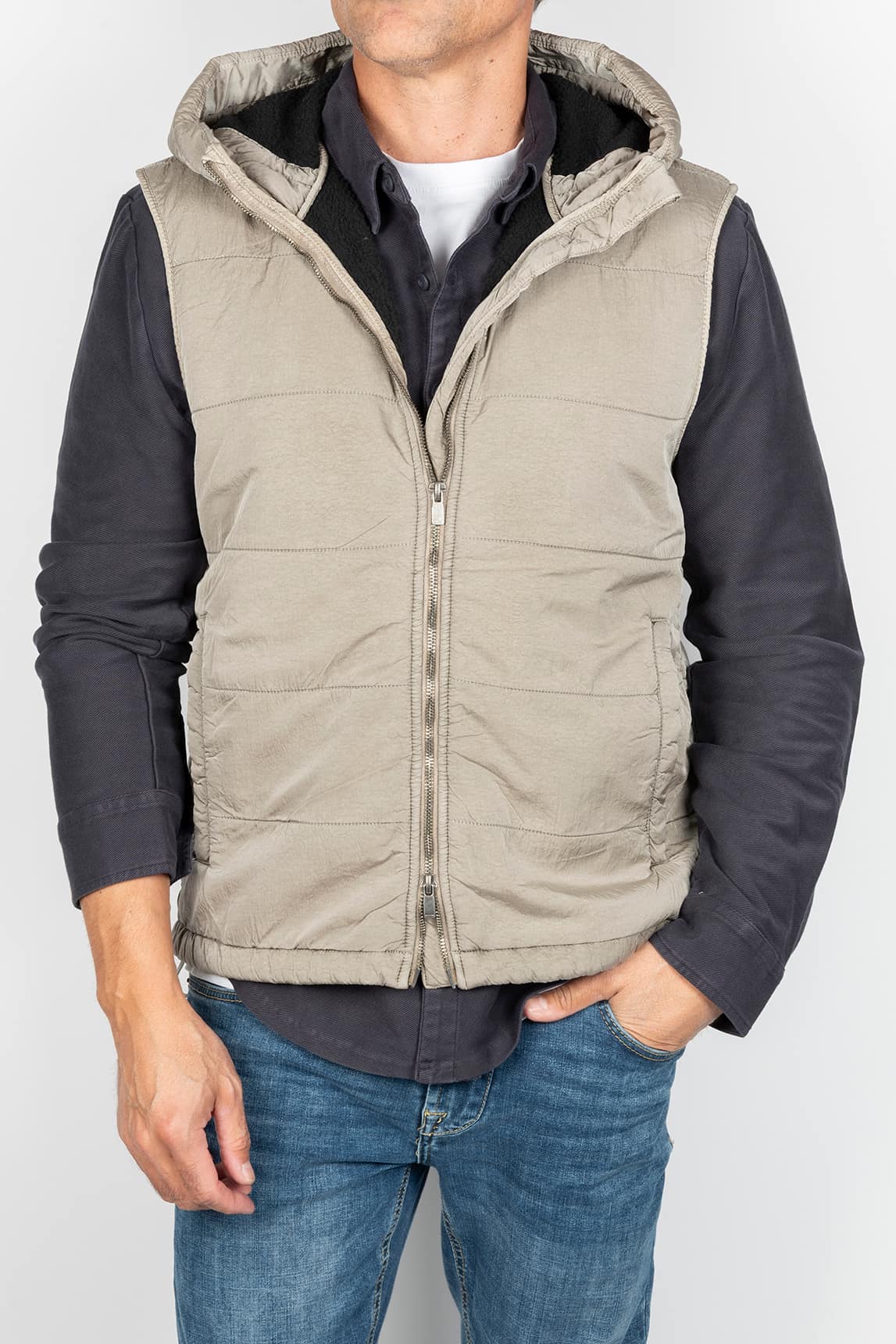 Rivera-spain Chaleco Keeling acolchado con capucha beige