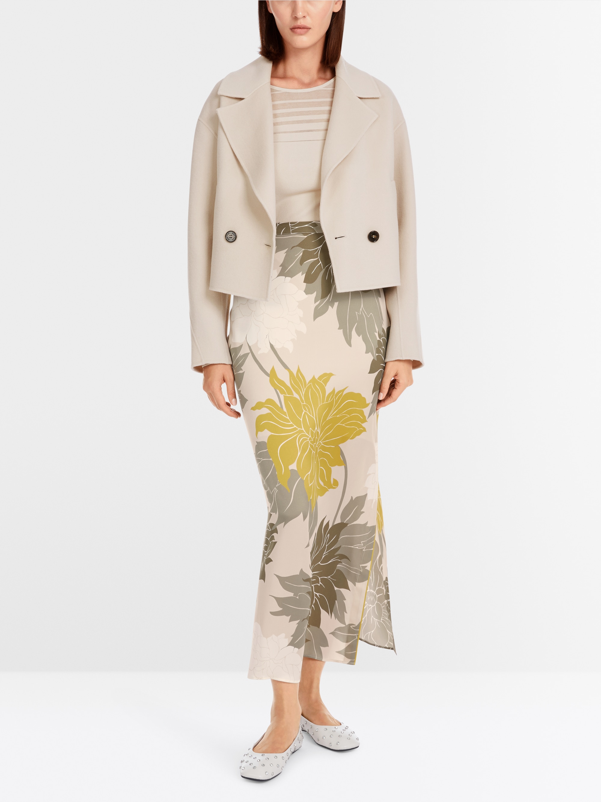 Marc-Cain Elegantly shiny silk skirt